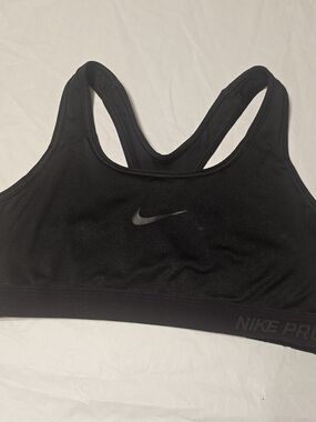 Nike Black  Sports Bra with Reflective Swoosh. Sz S